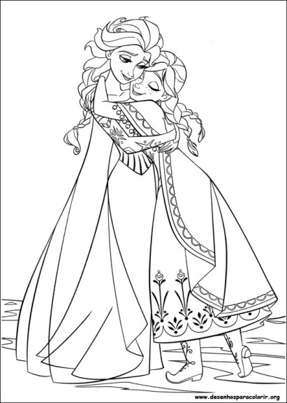 Coloriage Anna et Elsa à imprimer