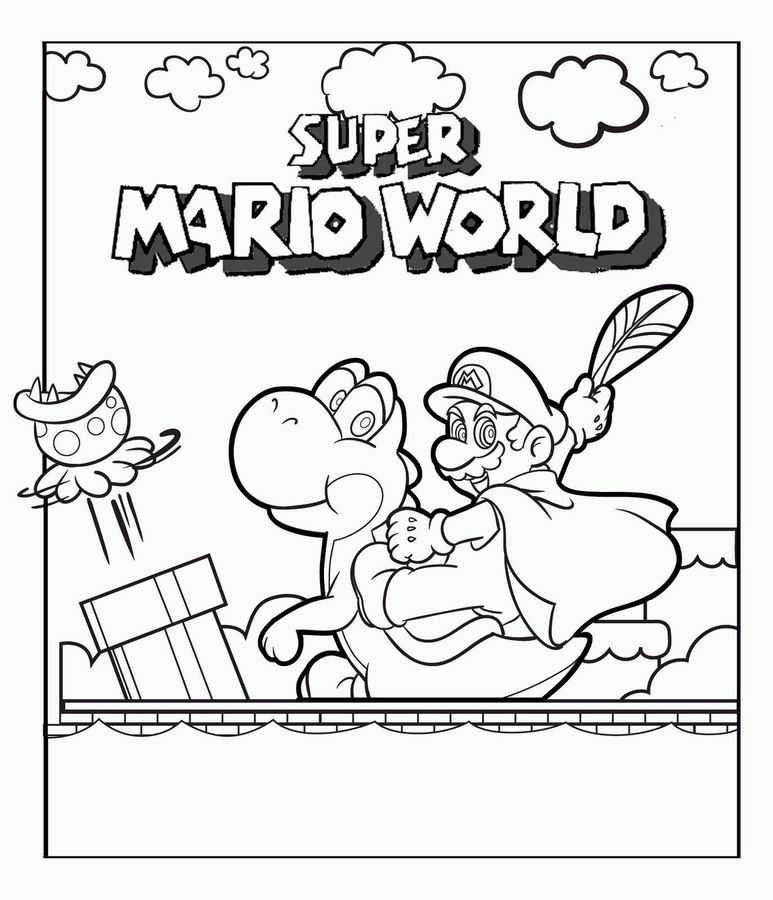 Coloriage Super Mario World à Imprimer