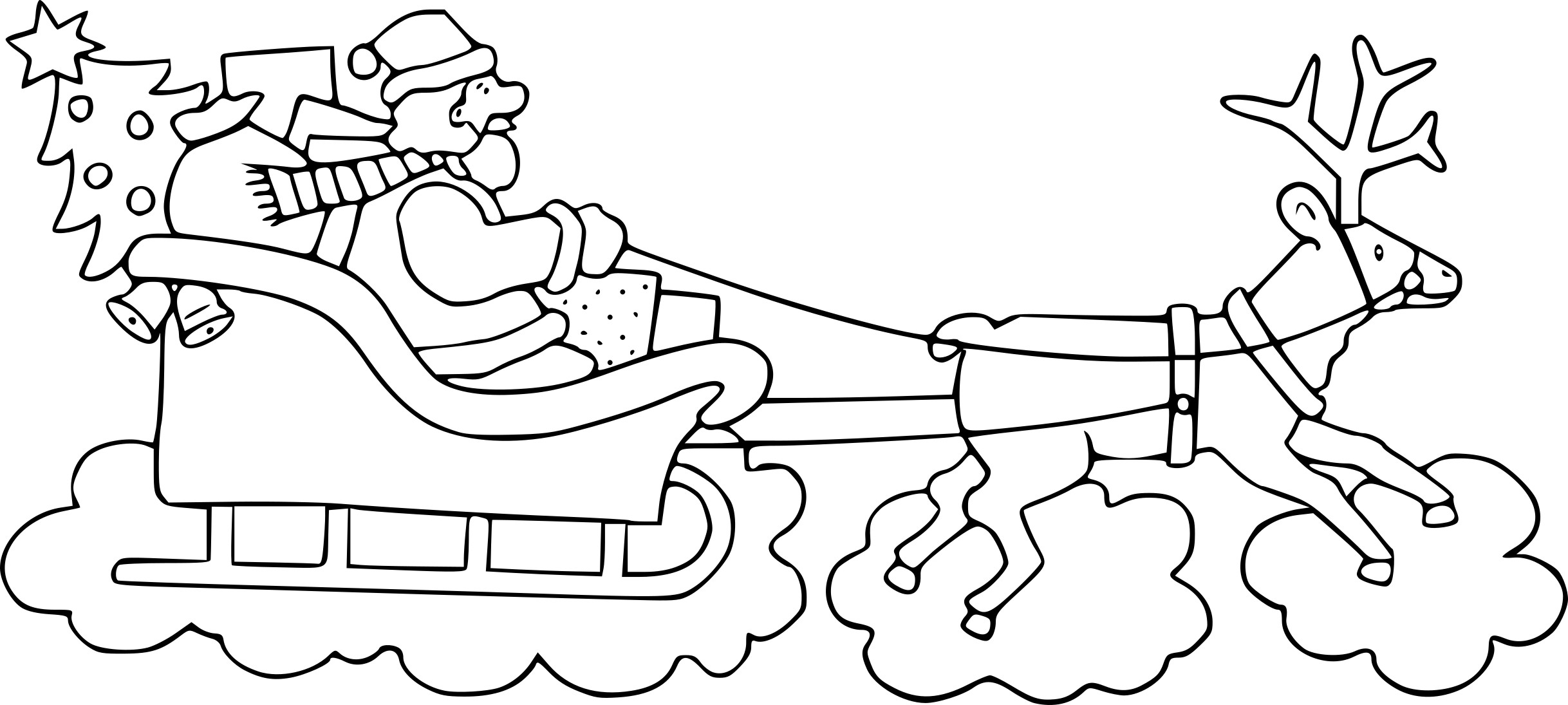 Coloriage tra neau du P¨re Noel   imprimer