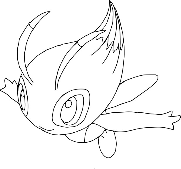 Celebi Pokemon coloring page