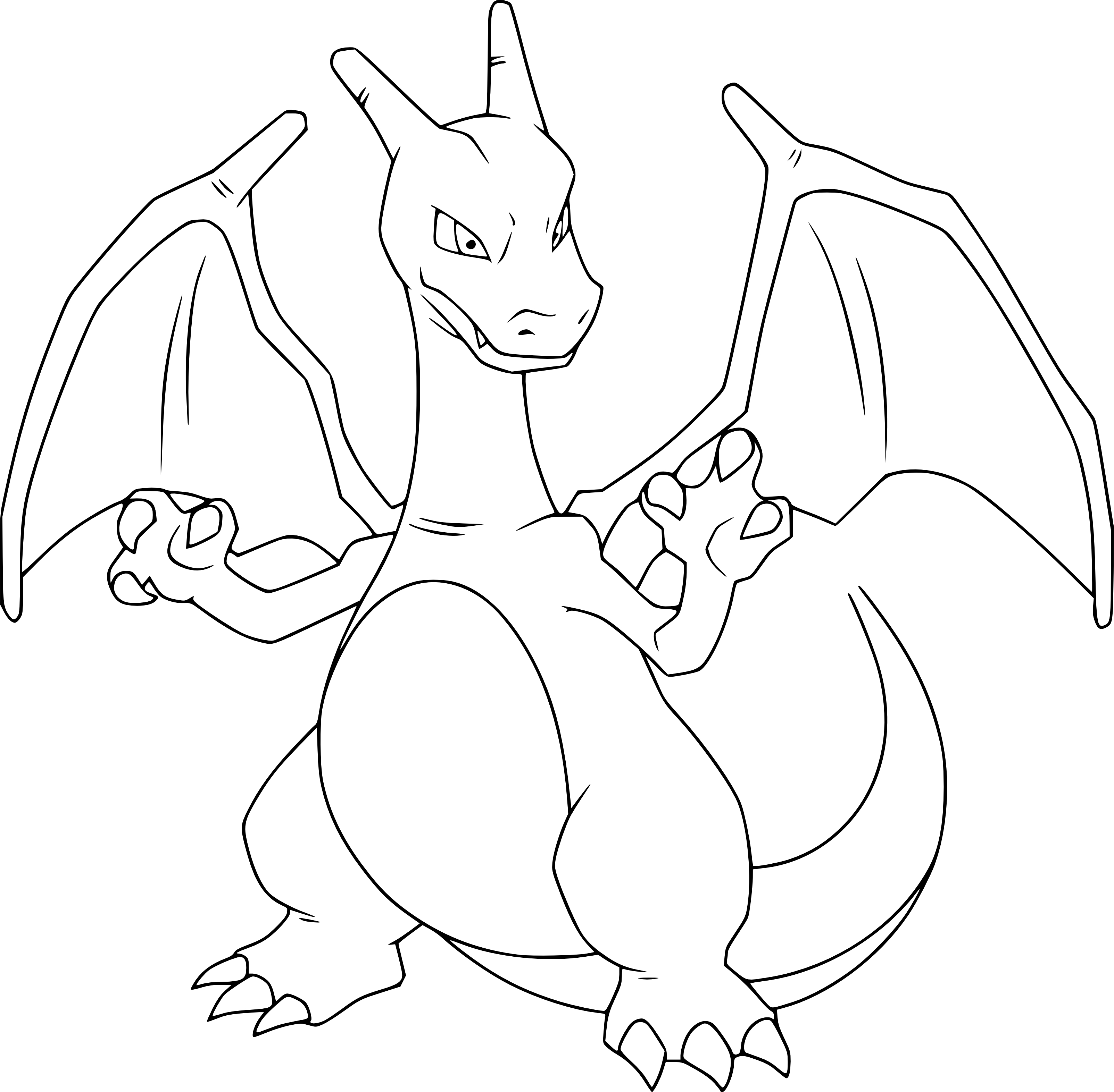 Coloriage Pokémon dracaufeu en Ligne Gratuit à imprimer