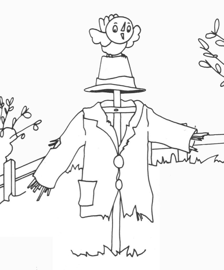 Nature Scarecrow coloring page