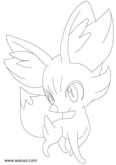 Disegno di Fennekin Pokemon X e Y da colorare