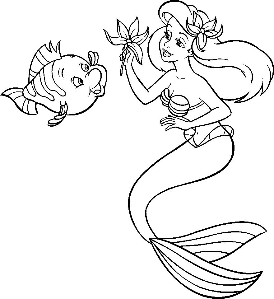 The Little Mermaid Polochon coloring page
