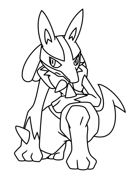 Pokemon Lucario coloring page