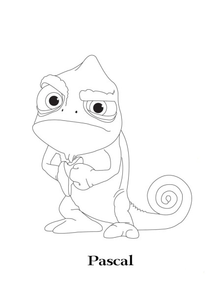 Pascal Rapunzel Disney coloring page