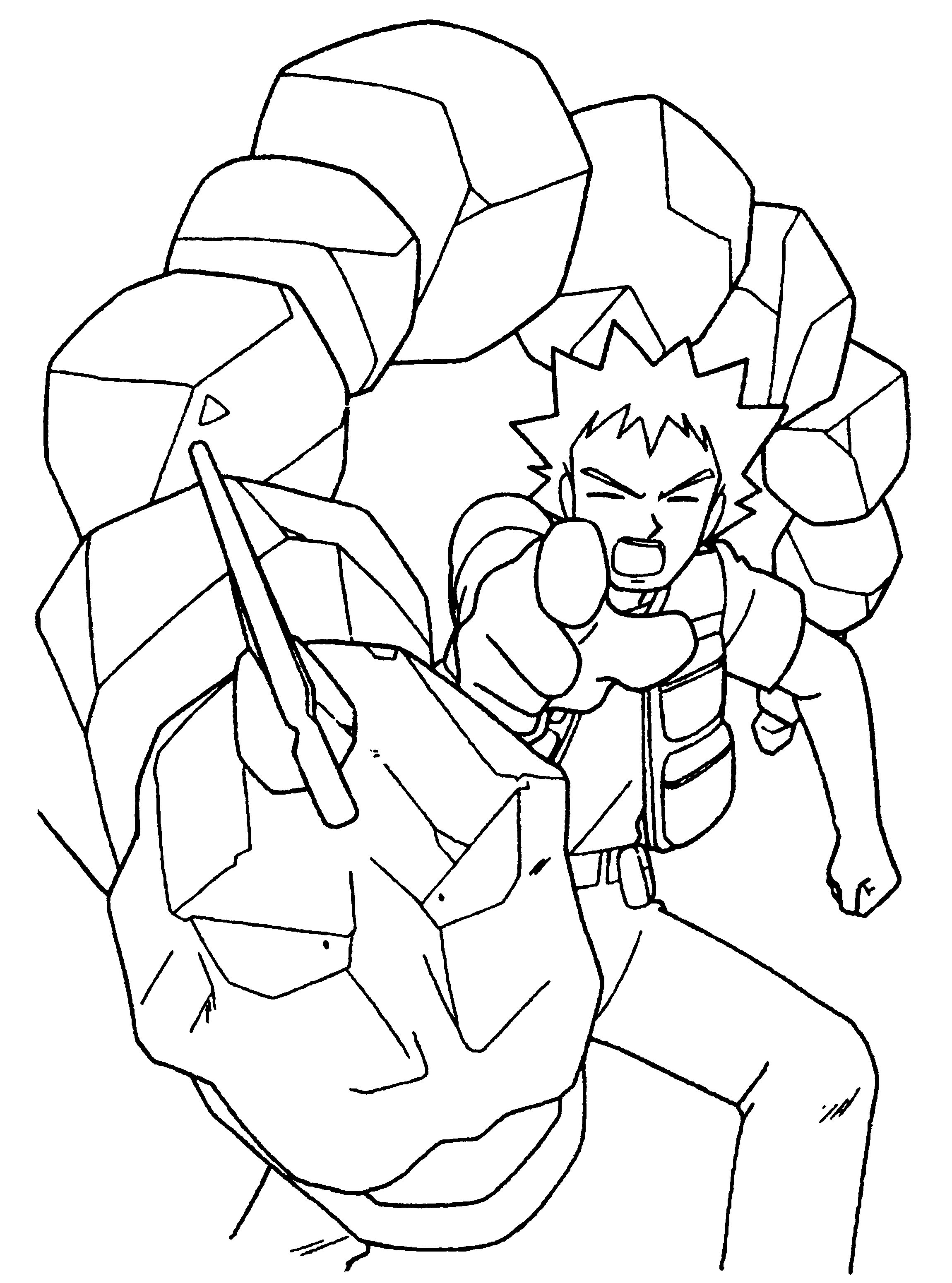 Coloriage Pierre Onix Pokemon à imprimer.