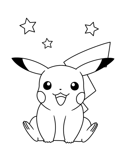 Disegno di Pika entra nella lotta Pika entra nella battaglia Pokemon da colorare