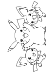 Disegno di Pikachu e Pichu da colorare