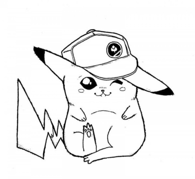 Coloriage Pikachu Sacha