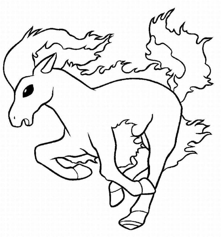 Disegno di Pokemon Ponyta da colorare