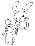 Plusle Minun Pokemon coloring page