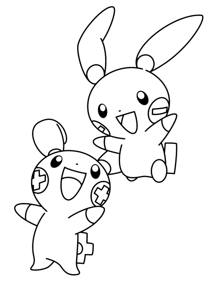 Plusle Minun Pokemon coloring page