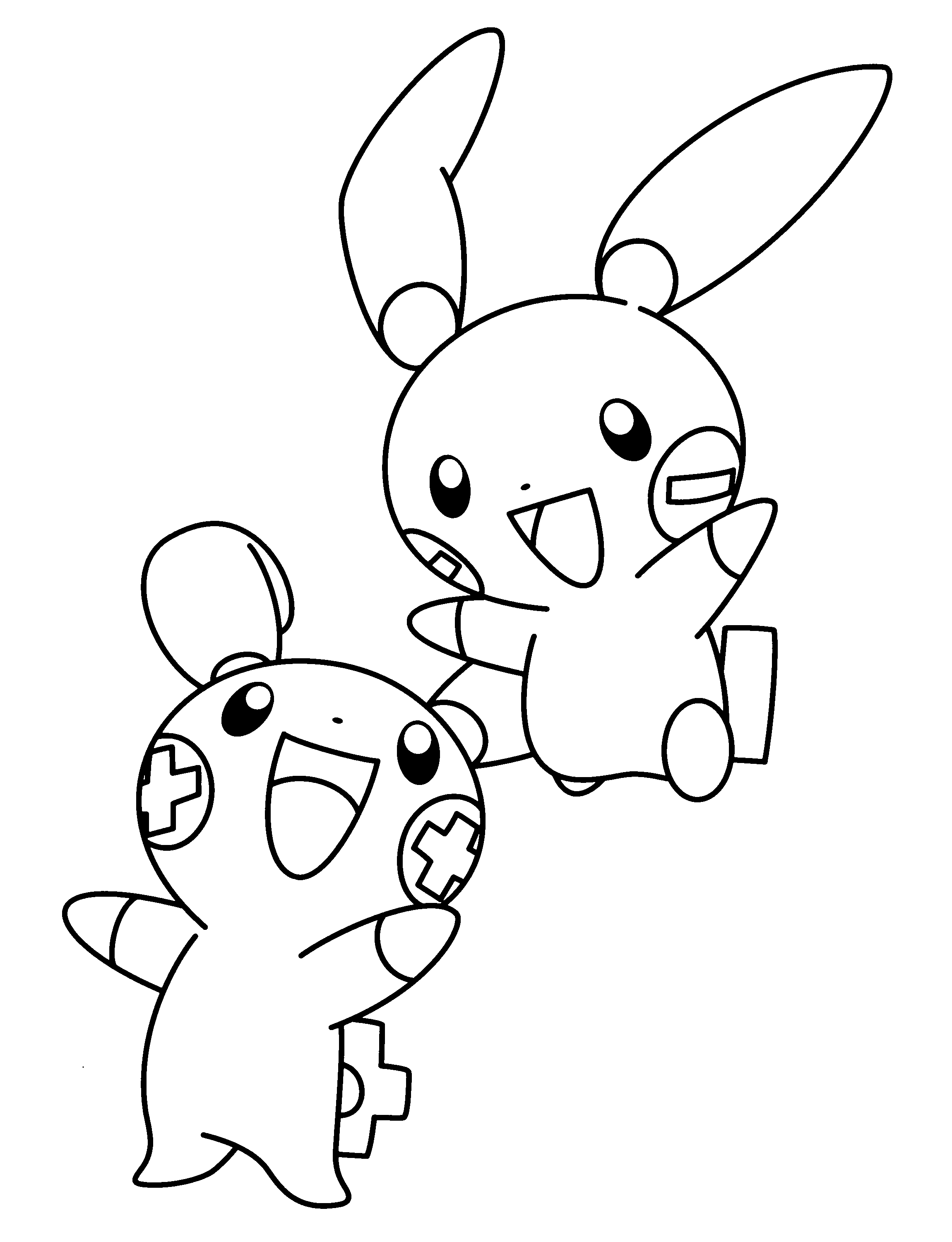 Disegno di Pokemon Plusle Minun da colorare