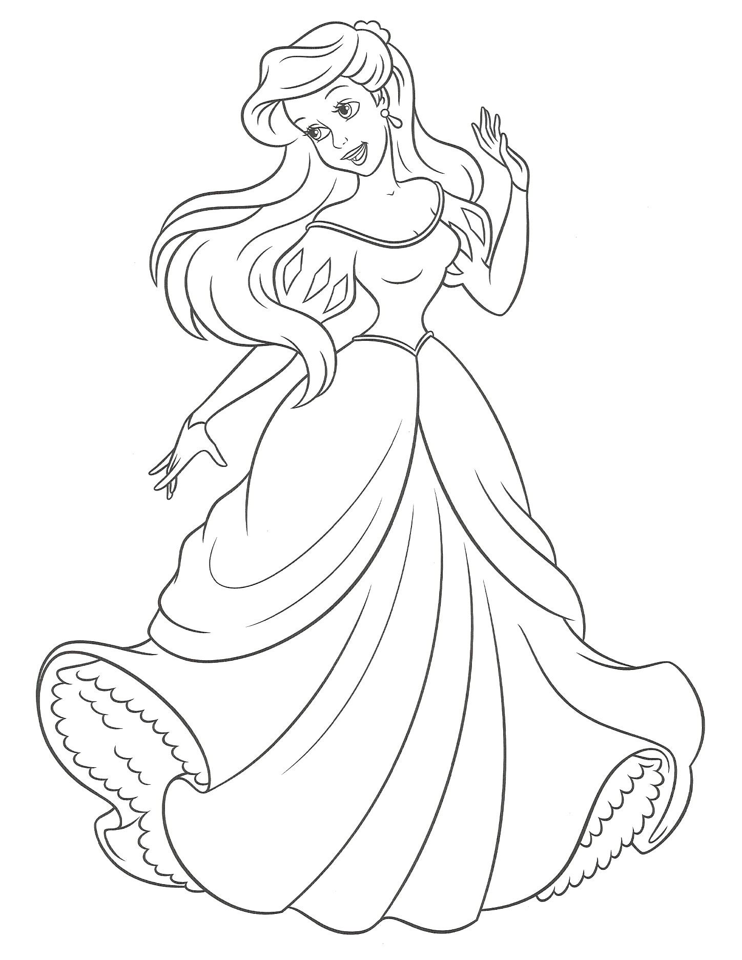 Princess La Sirenetta - Le Nuove Avventure Marine Di Ariel Coloring Page