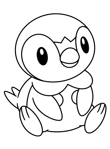 Disegno di Pokemon Piplup da colorare 2