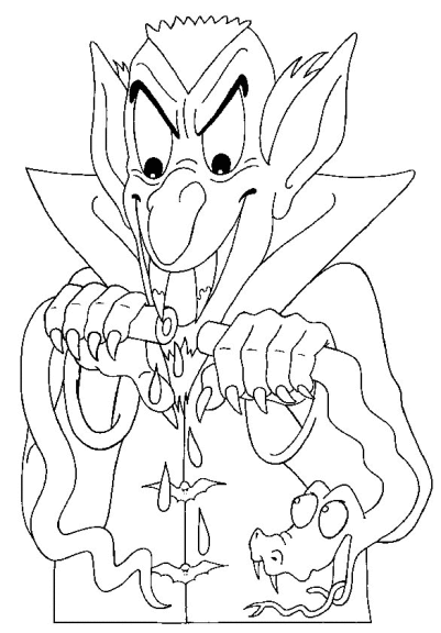 Vampire Halloween coloring page