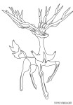 Disegno di Pokemon Xerneas da colorare