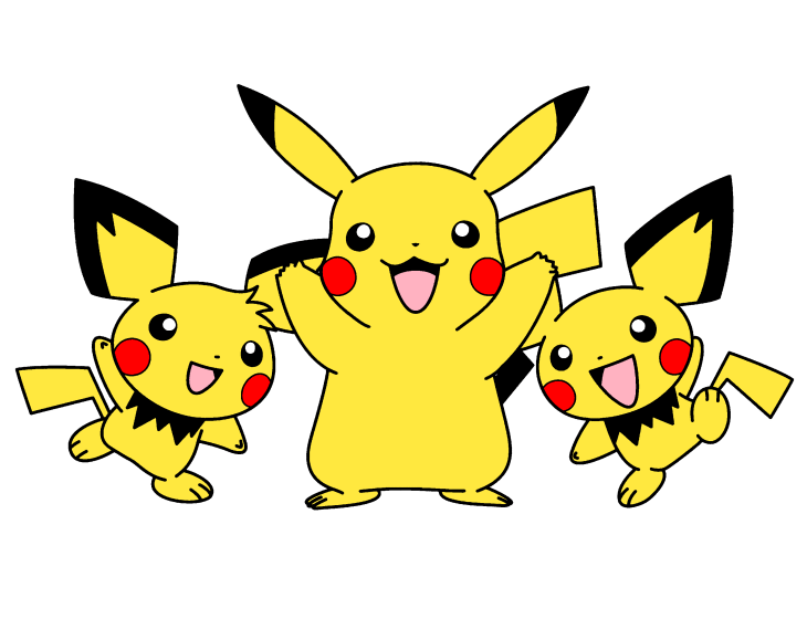 Disegno di Pikachu e Pichu da colorare