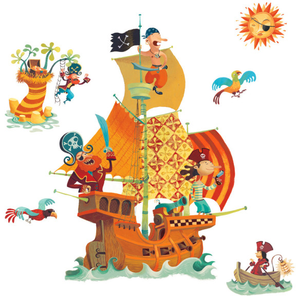 Disegno di Barca pirata da colorare