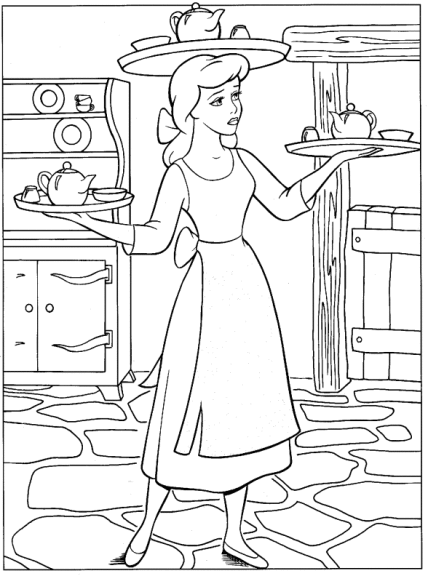 Free Cinderella coloring page