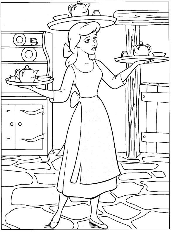 Free Cinderella coloring page