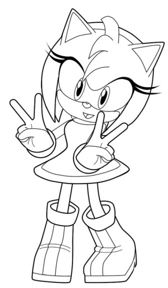 Disegno di Amy Rose Sonic da colorare