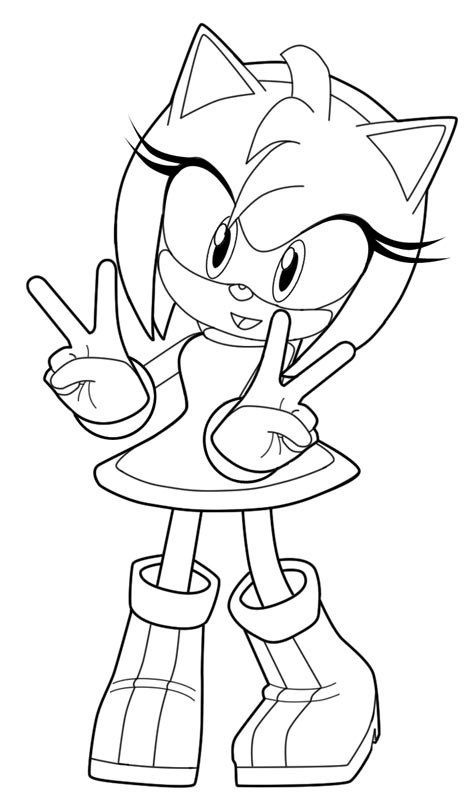 Disegno di Amy Rose Sonic da colorare