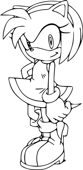 Amy Rose Free coloring page