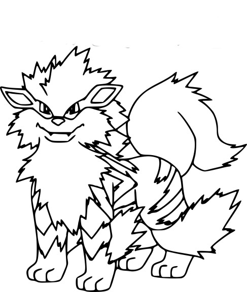 Disegno di Pokemon Arcanine da colorare