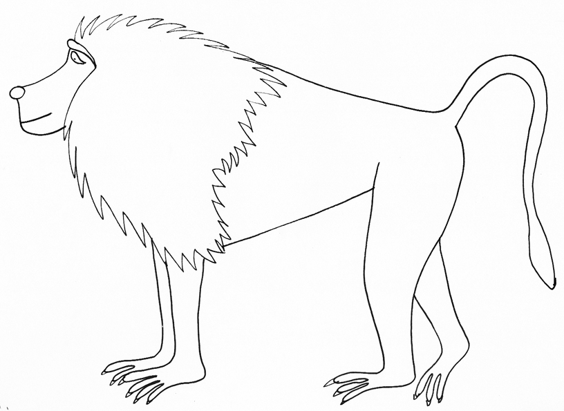 Free Baboon coloring page