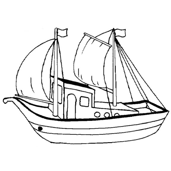 Coloriage bateau voile