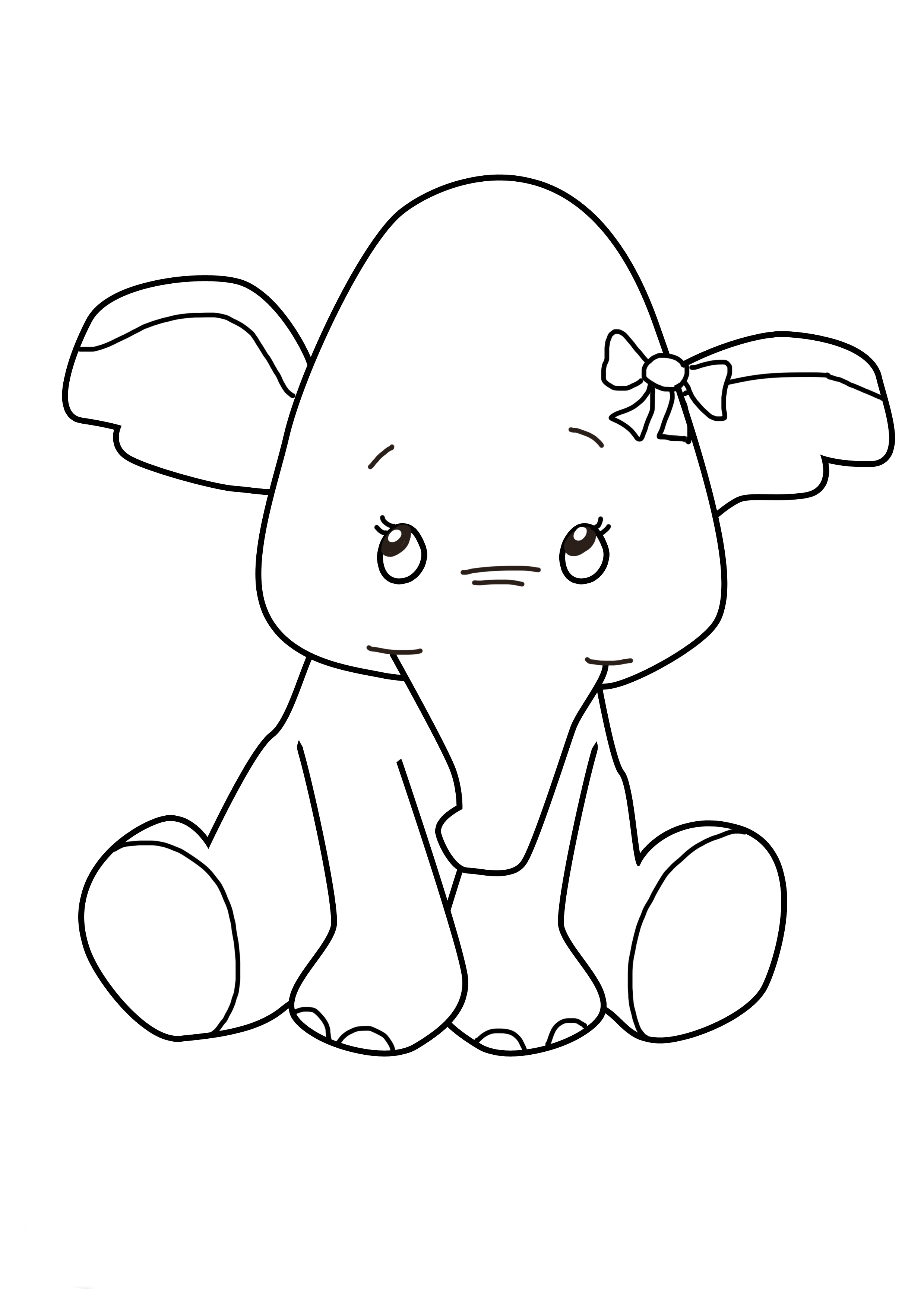 Coloriage bébé éléphant à imprimer