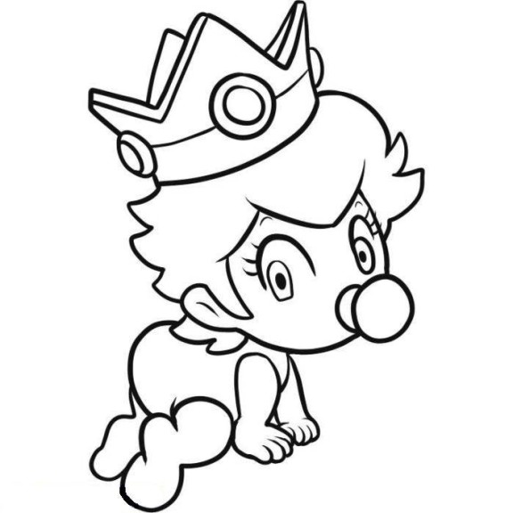  Coloriage  b b  princesse Peach    imprimer