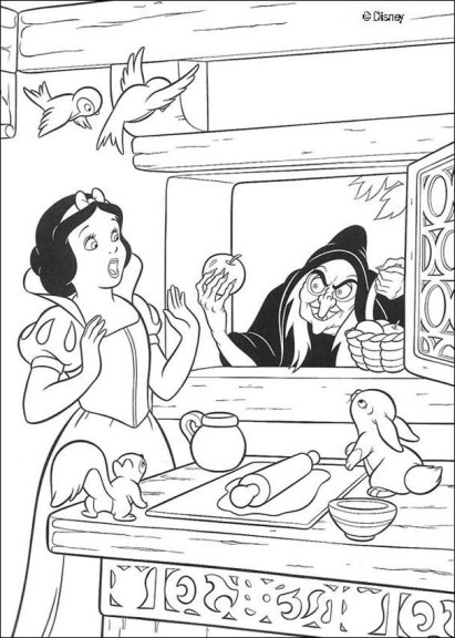 Snow White And The Witch coloring page