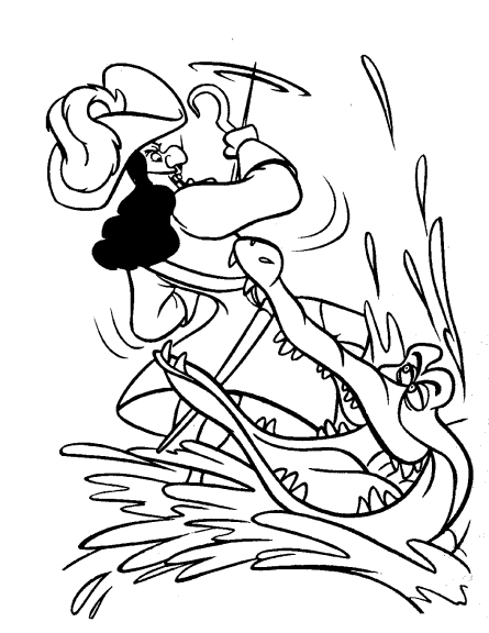 Captain Hook And Crocodile coloring page