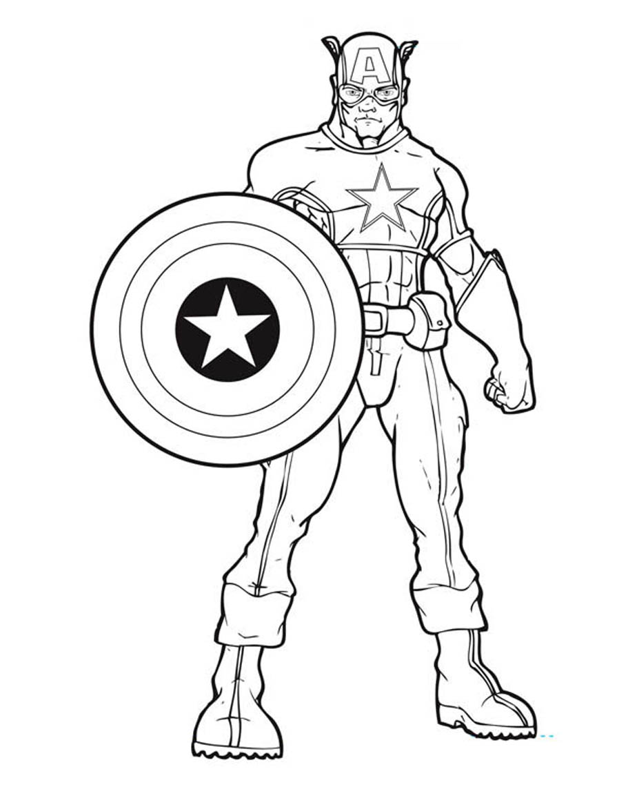 Disegno di Capitan America da colorare