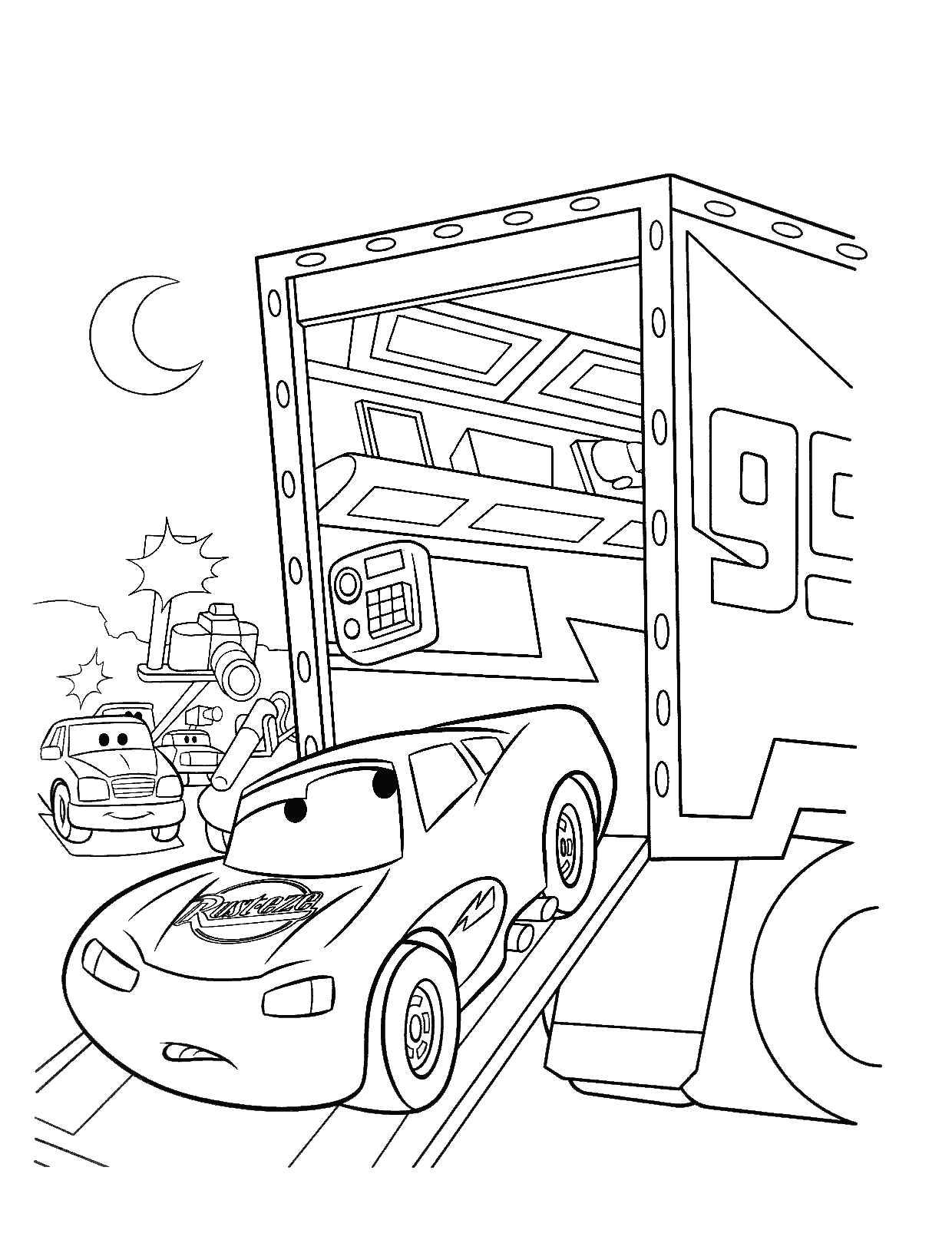Cars Mcqueen coloring page