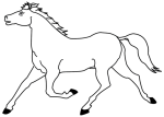 Disegno di Cavallo al galoppo da colorare