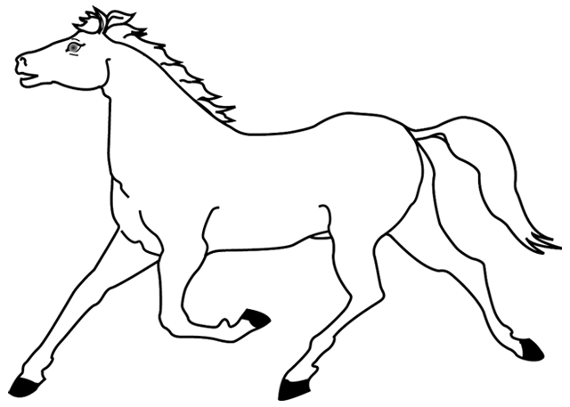 Coloriage cheval au galop