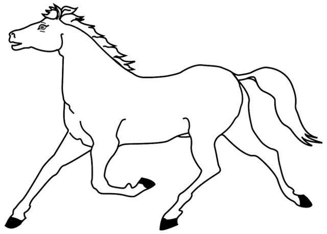 Disegno di Cavallo al galoppo da colorare