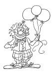 Clown Balloons coloring page