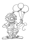 Coloriage clown ballon