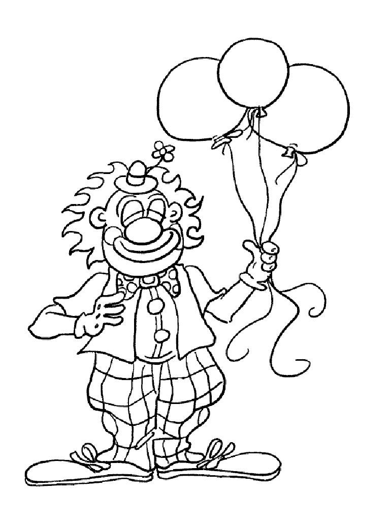 Coloriage clown ballon