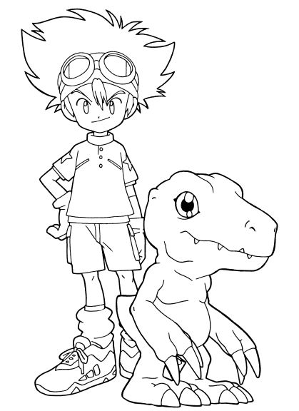 Disegno di Digimon Agumon da colorare