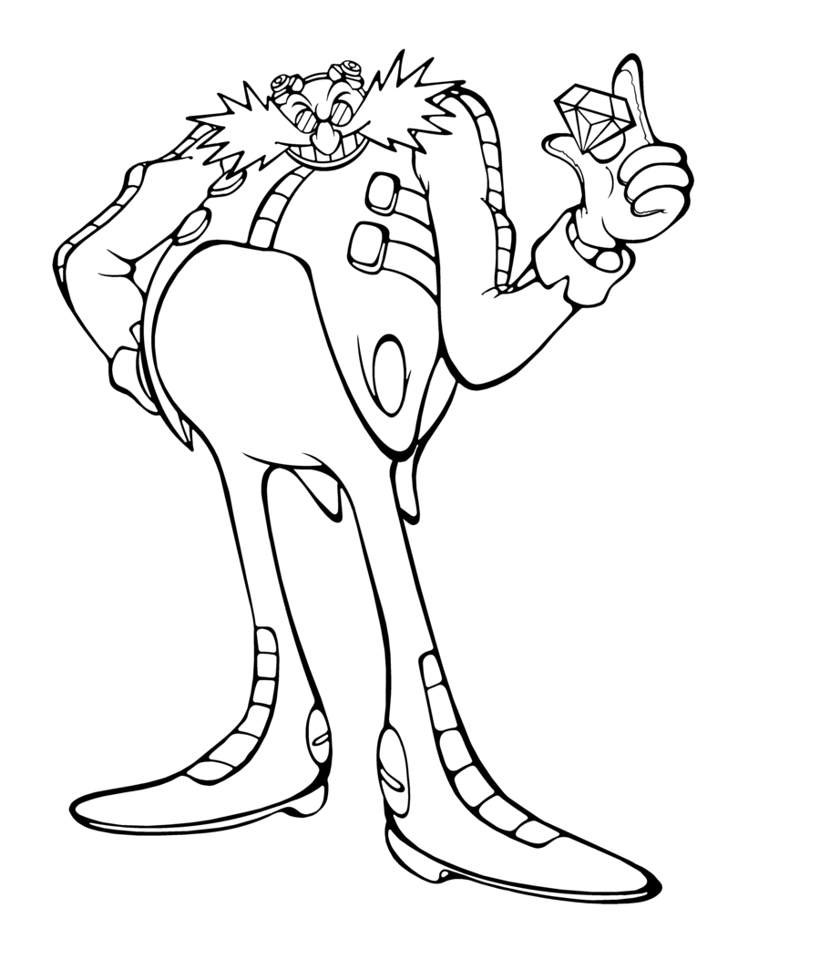 Disegno di Eggman in Sonic da colorare