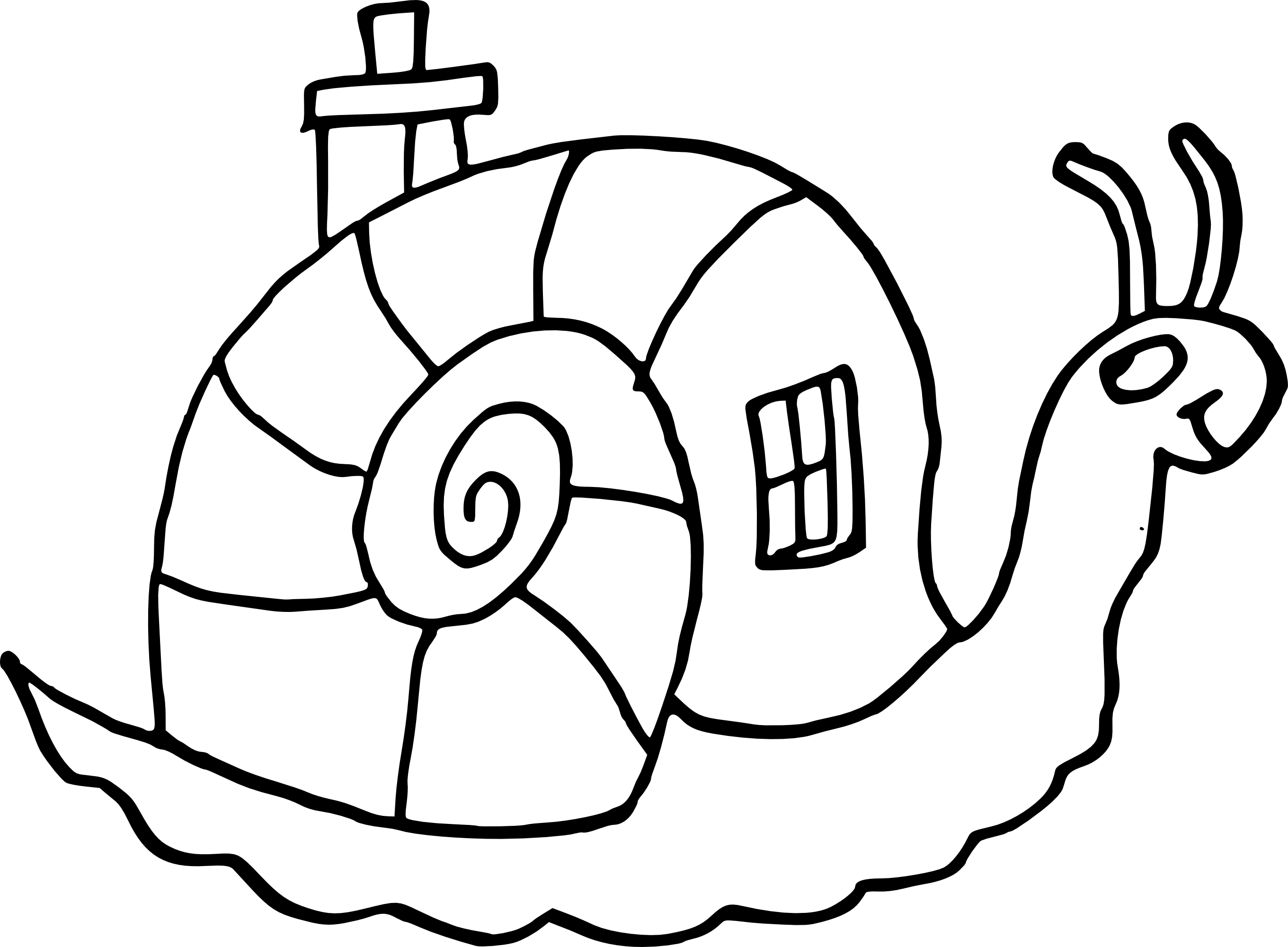 Coloriage escargot maison