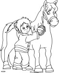 Coloriage fille cheval