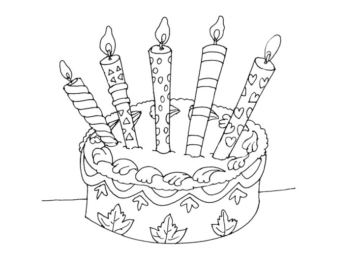 Birthday Cake coloring page 2