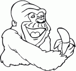 Disegno di Banana Gorilla da colorare